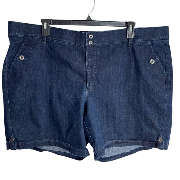 Gloria Vanderbilt Shorts Womens Plus Size 24W Stretch Denim Jean Chino Style - Picture 1 of 16